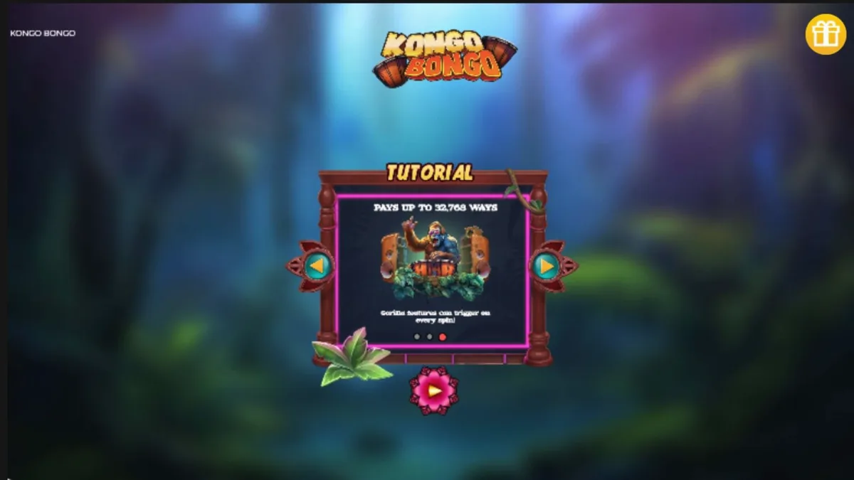 Tampilan visual slot Kongo Bongo dengan tema hutan tropis dan simbol-simbol eksotis.