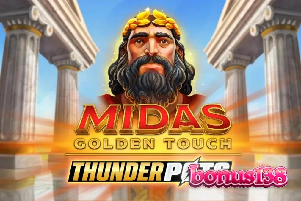 Tampilan visual slot Midas Golden Touch: Thunder Pots dengan tema mitologi Yunani